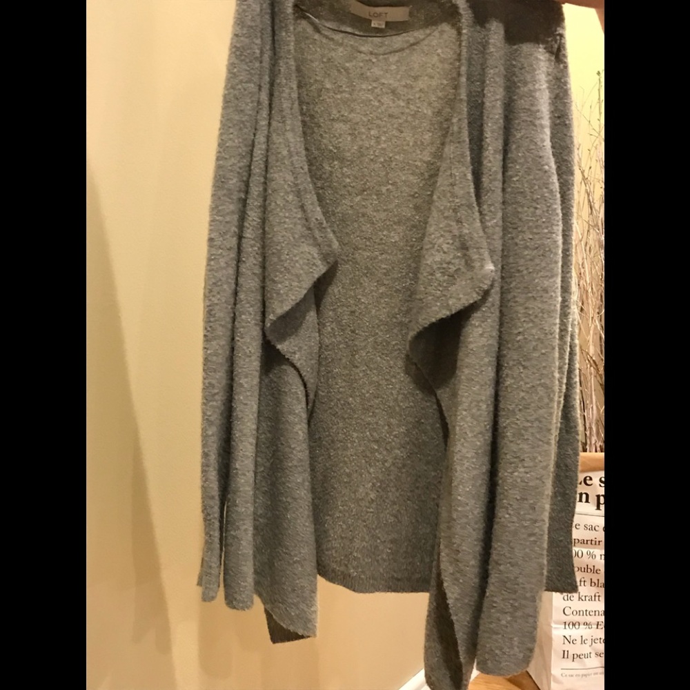 🔴 Gray open waterfall front sweater